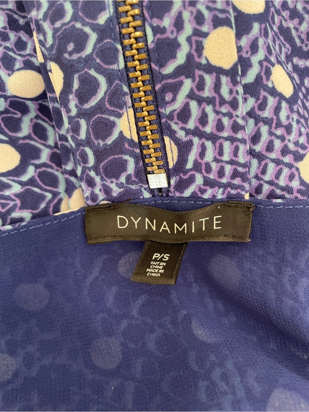 Dynamite Blue Halter Neck Polka Dot Tank Top - Picture 4 of 5